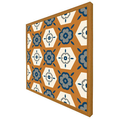 Angier Rust Orange With Gray, Navy Blue And Beige - Single Picture Frame Print