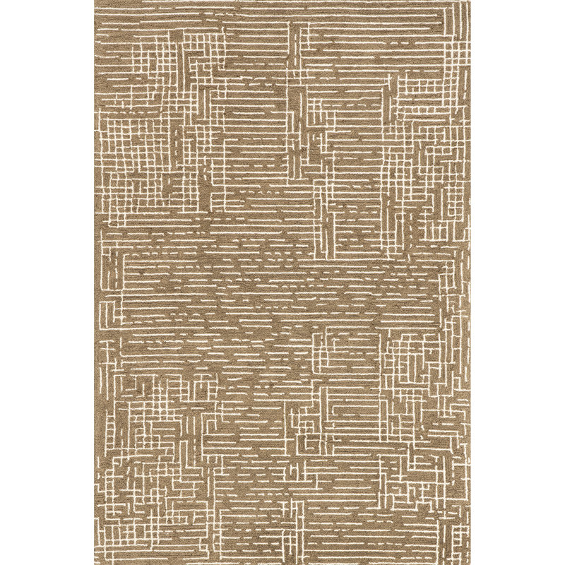 Olano Natural Wool 6' x 9' Rectangular Handcrafted Area Rug