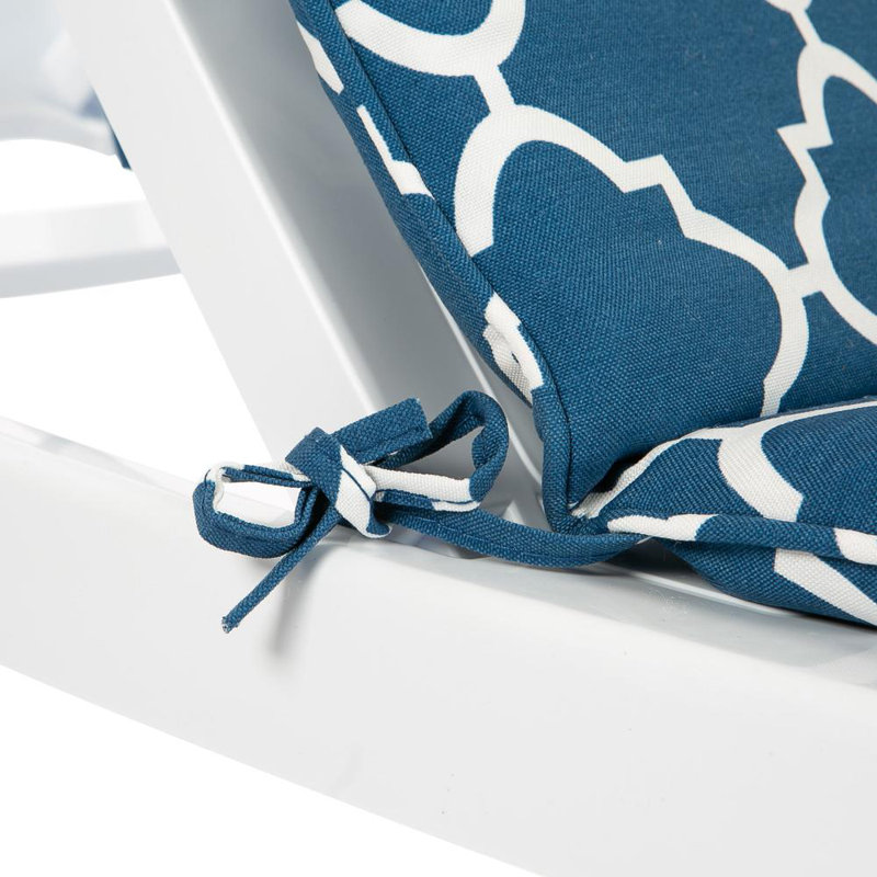 Resol - Master Sun Lounger & Cushion, White/Navy