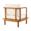 Fauteuil club en acacia avec coussin crème
