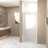 35-34"X 72" Pivot Shower Door, Chrome Aluminum Frame, Half Frame ,1/4"(6Mm) Tempered Glass Explosion Proof Film