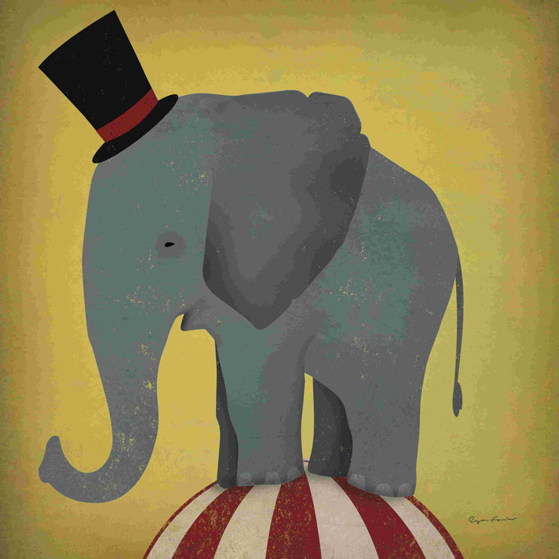 Éléphant de cirque, H 30 po x l 30 po