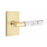 Select Round Privacy (Bed & Bath) Door Lever with Rectangle Rosette