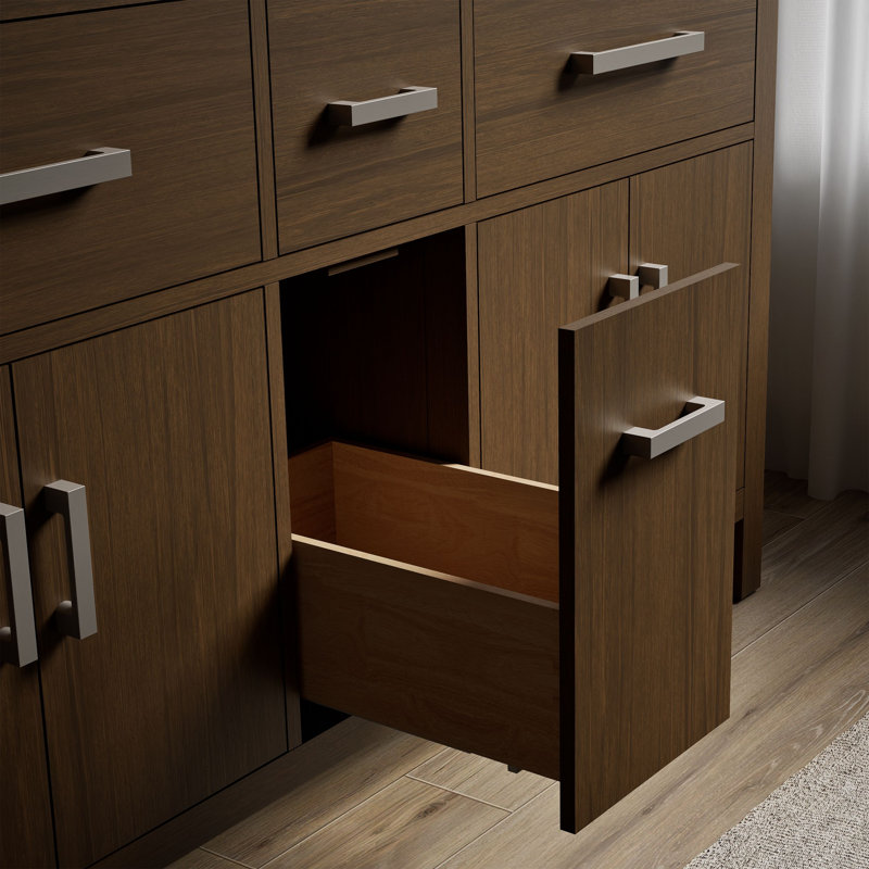Kresla72" Bathroom Vanity Cabinet With Sinks And Quartz Top, 60"