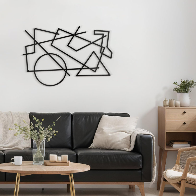 Décoration murale en métal, H 12 po x l 18 po x P 0,05 po, Noir