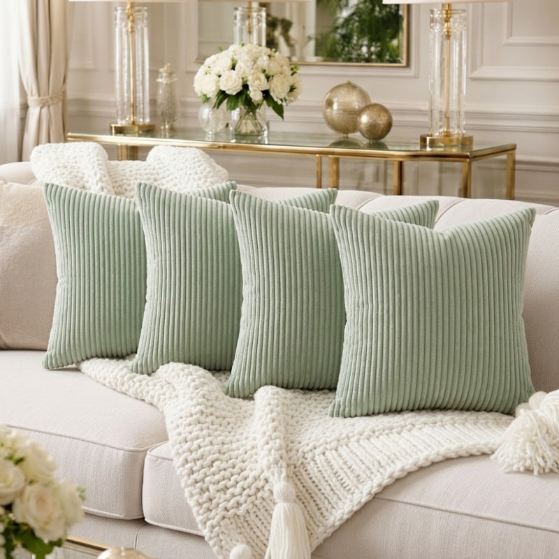 Pack Of 1 Corduroy Square Scatter Cushion Cover