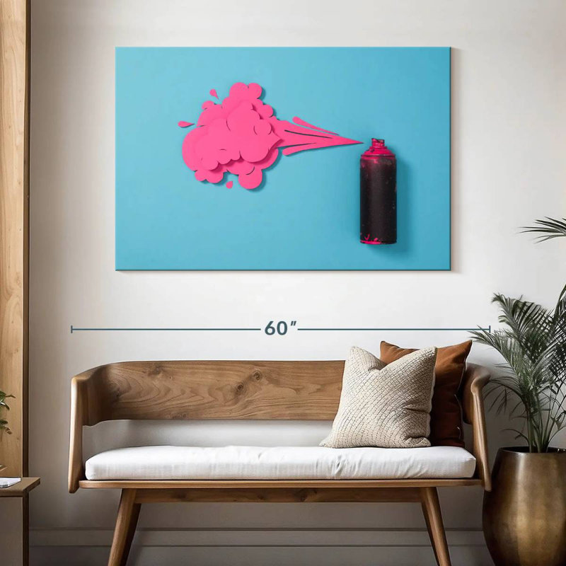 Senne Creative Pink Spray Paint, 32" H x 48" W