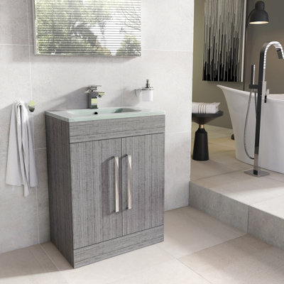 Whitfield 600mm Single Bathroom Vanity with Integrated Glass Basin