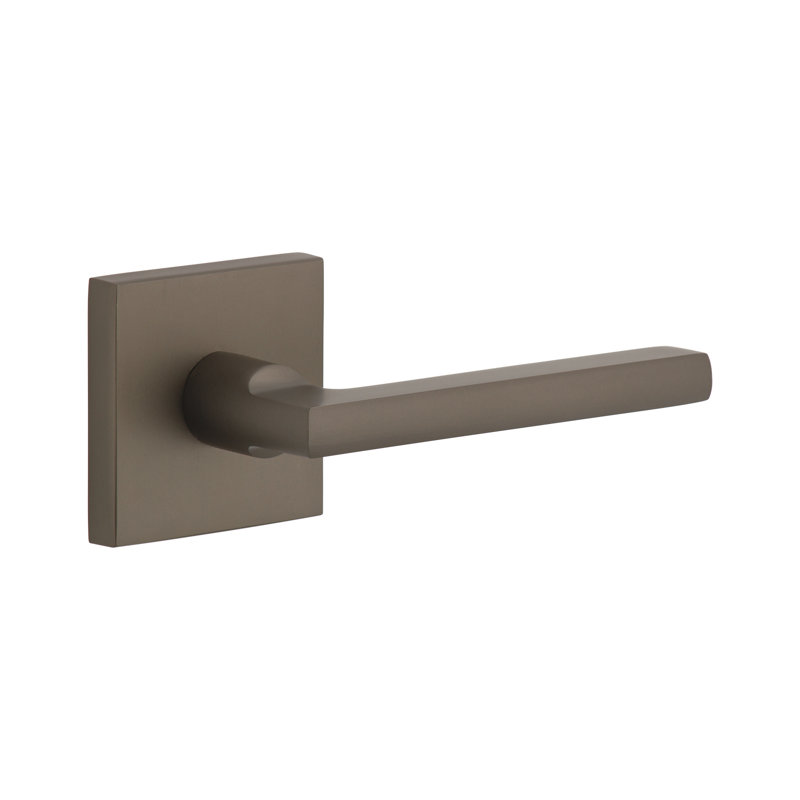 Viaggio Quadrato Rosette Passage (Hall & Closet) with Milano Lever, Titanium Gray, Right, 2.375"