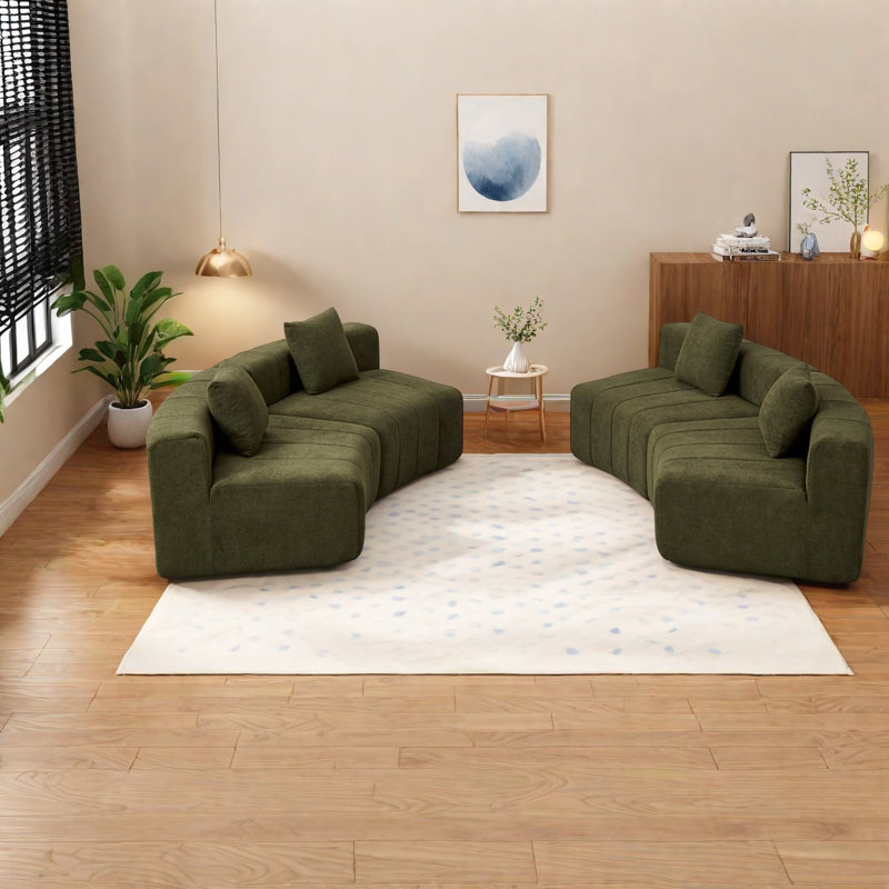 Canapé modulaire courbé vert