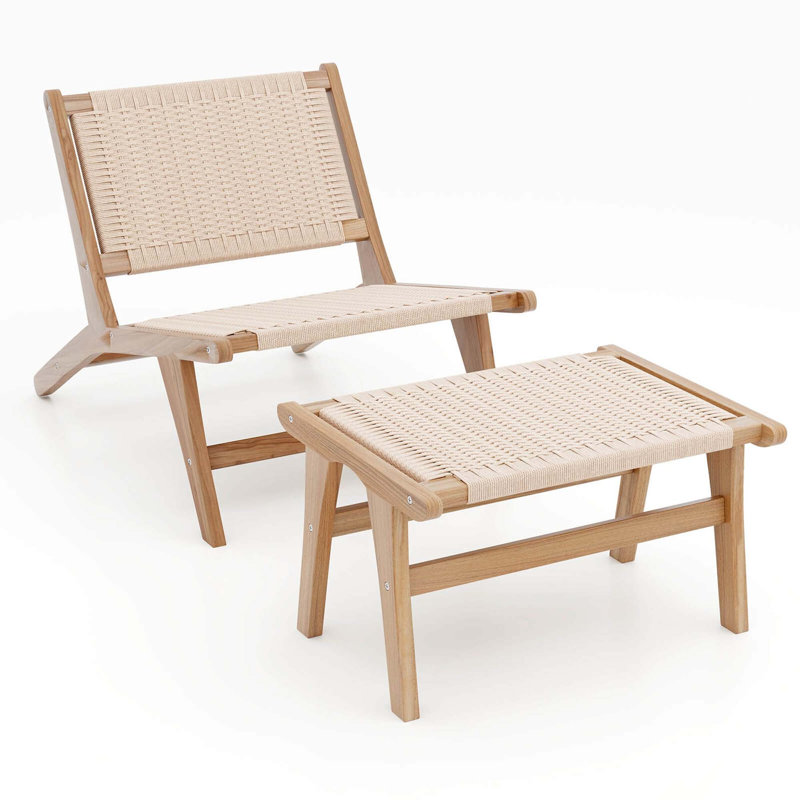 Chaise d'appoint Mid-Century moderne avec repose-pieds