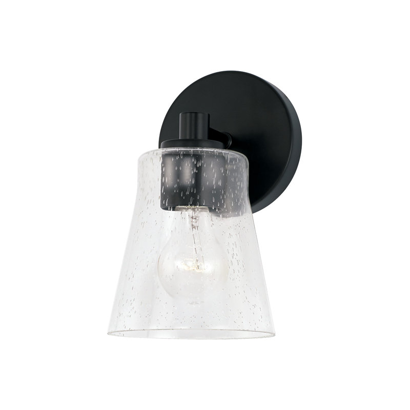 Steel Armed Sconce, Matte Black