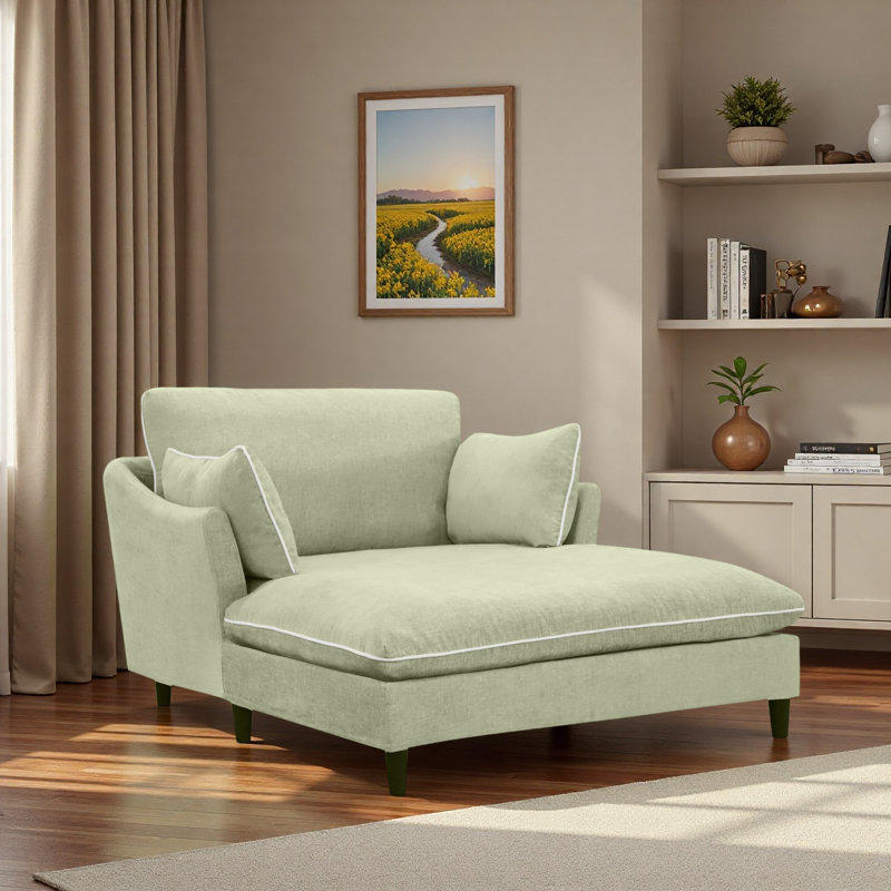 Chaise longue moderne avec coussins, Vert
