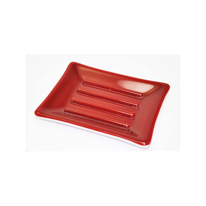 Plat à savon, Rouge et blanc