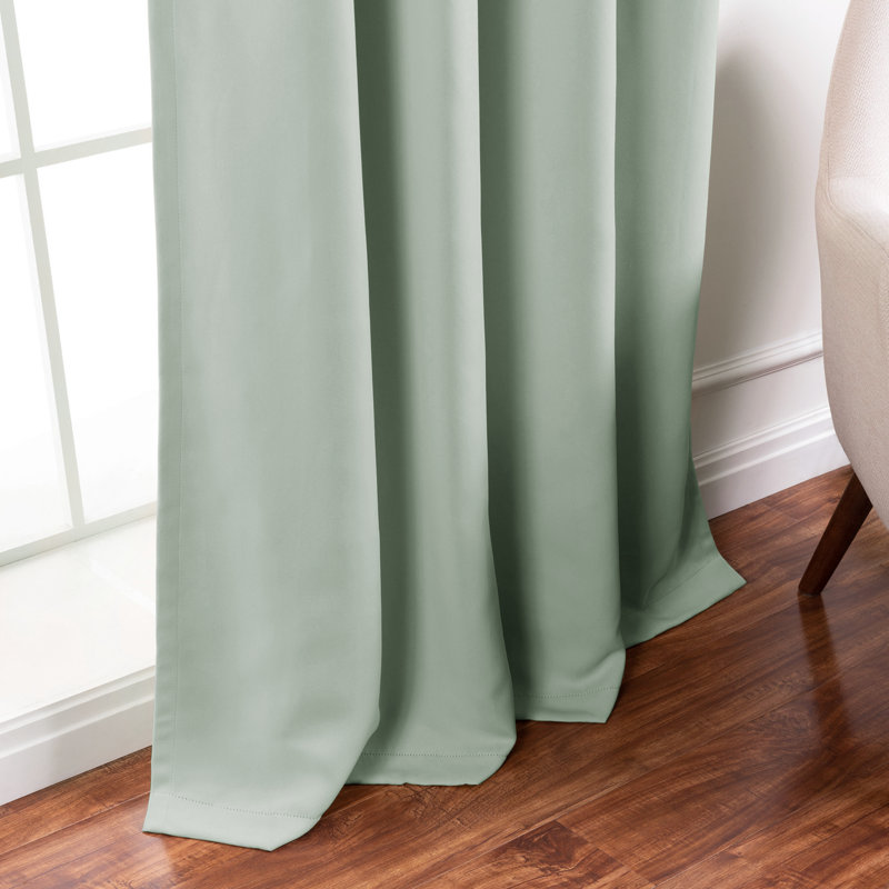 Schaeffer Solid Blackout Thermal Grommet Curtain Panels, 52" W x 108" L, Seagreen