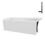 Baignoire en alcôve droite en acrylique blanc brillant avec drain extérieur Streamline 60 po x 30 po Streamline-101699346