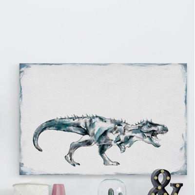 Vicious Dinosaur Print on Wrapped Canvas