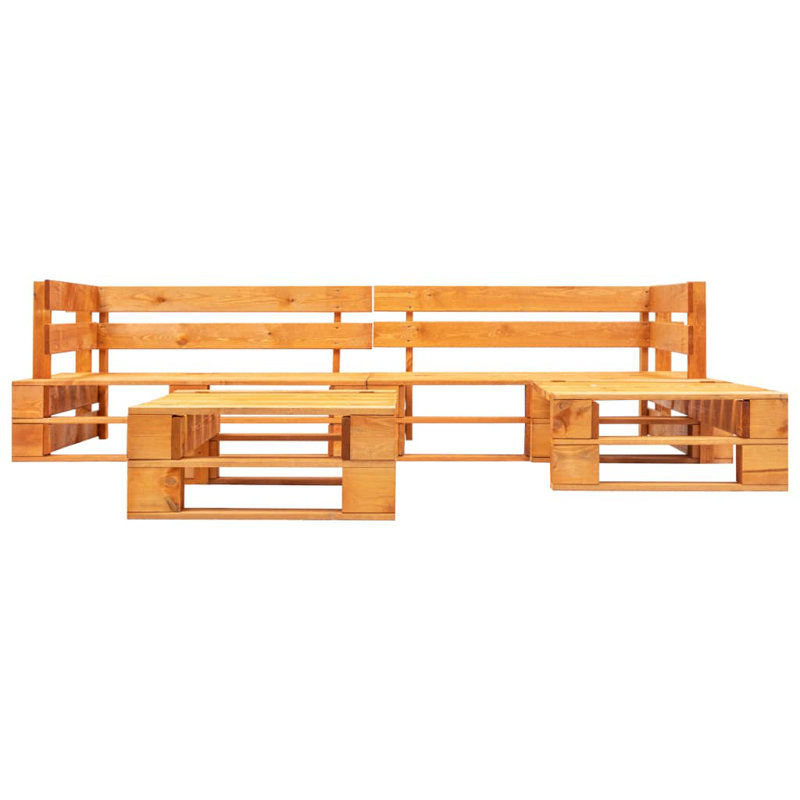 Faolan Pallet 6 Seater Conversation Set, Honey Brown