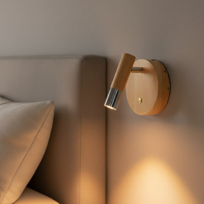 UltraBeam 3 Watt LED Adjustable Wooden Reading Light - Chrome Finish