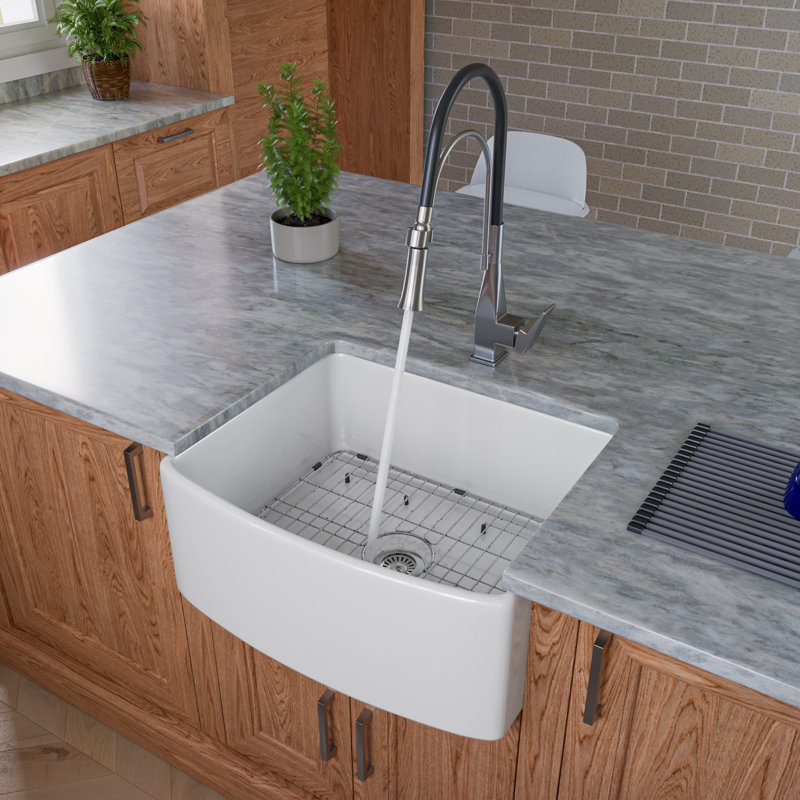 24'' L Single Bowl Fireclay Kitchen Sink