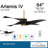 64" Artemis 4 Blade LED Standard Ceiling Fan with Light Kit Included-27688511