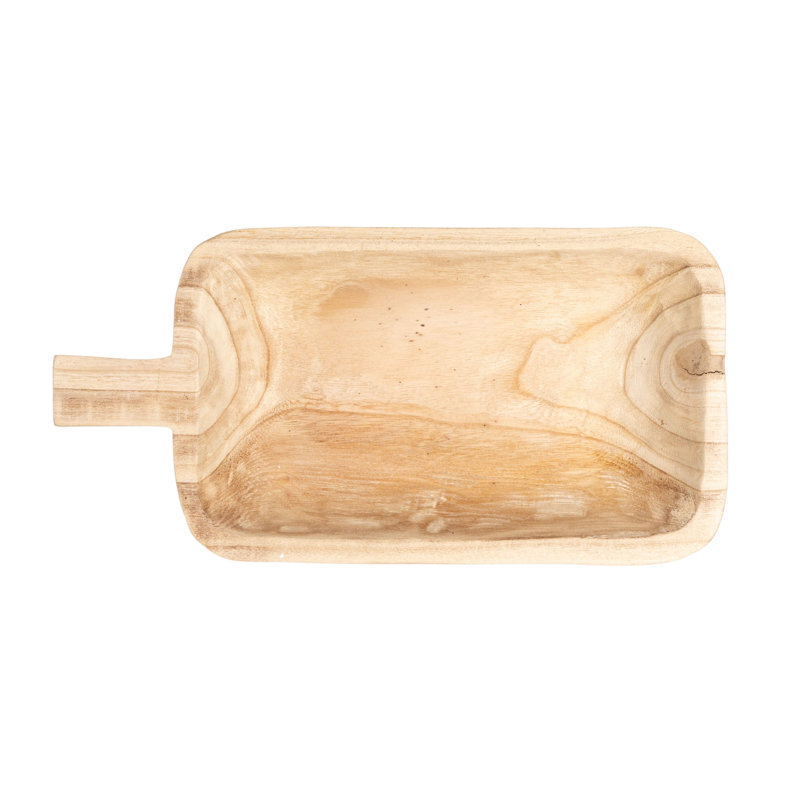 Paulownia Wood Decorative Tray, 3.15" H x 19.65" W x 9.8" D