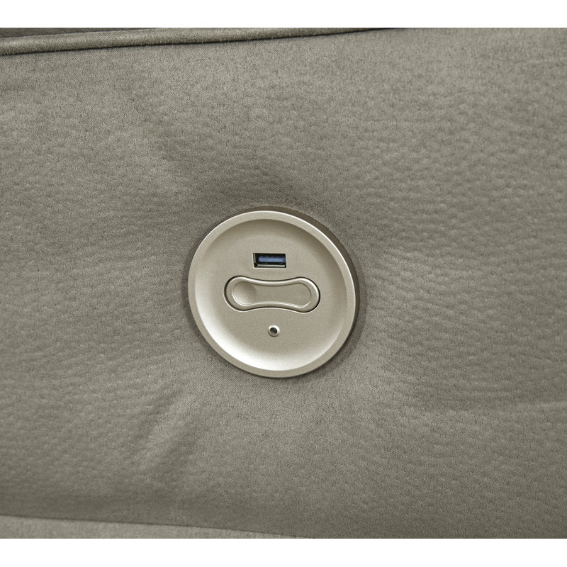 Bufus Power Reclining Loveseat with Console, Gray