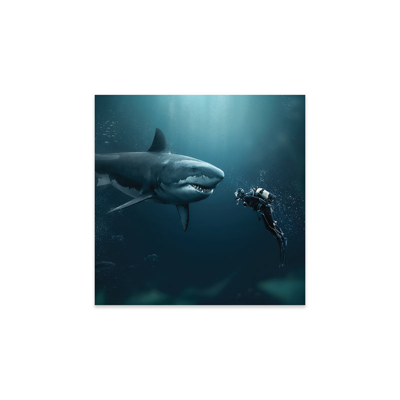 Shark Meets Diver par Zenja Gammer - photographie non encadrée