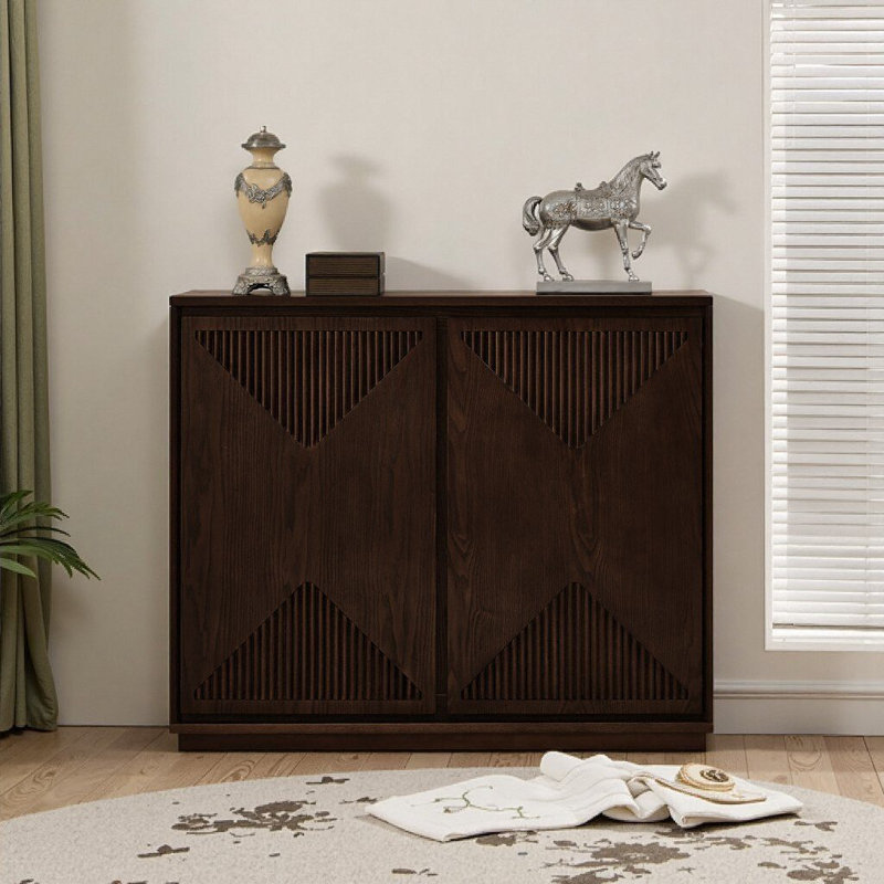 Armoire de rangement Mid Mid Century, Noyer foncé