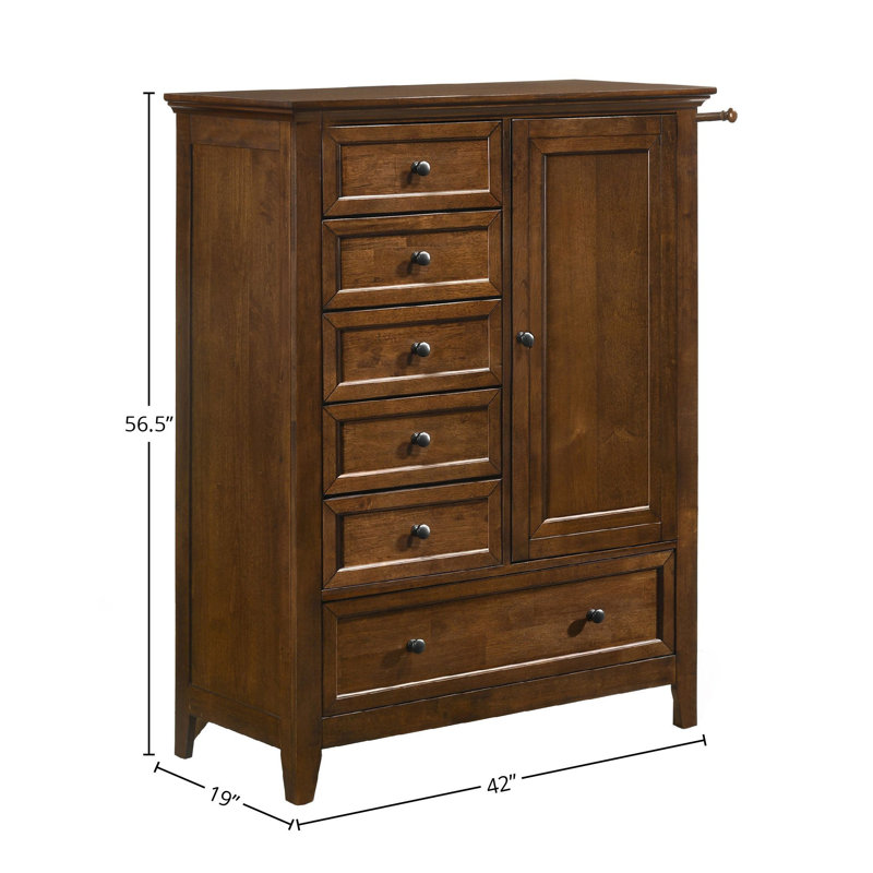 Commode combinée 6 tiroirs en bois massif l 42 po Bletsoe