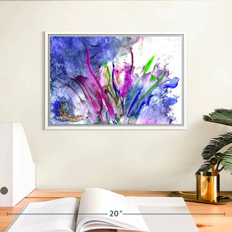 Fleur Syd, Cadre flottant blanc, 13 po x 9 po