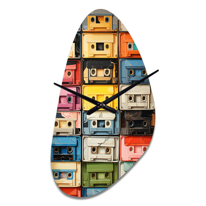Horloge murale Popart Cassette Tapes X - Cassette, Médium