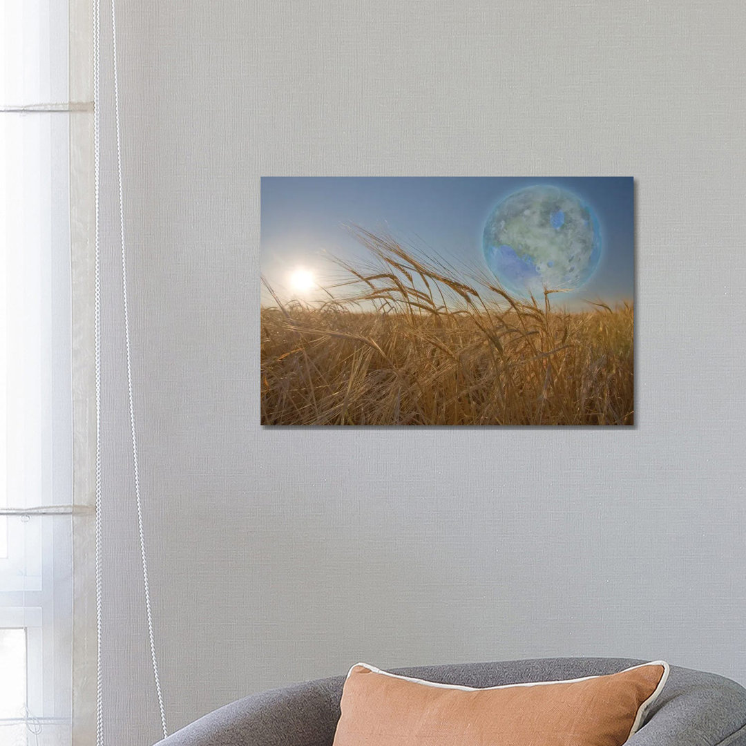 Terraformed Luna Seen From Field On Earth von Bruce Rolff - No Frame Gallery-Wrapped Canvas Giclée on Canvas