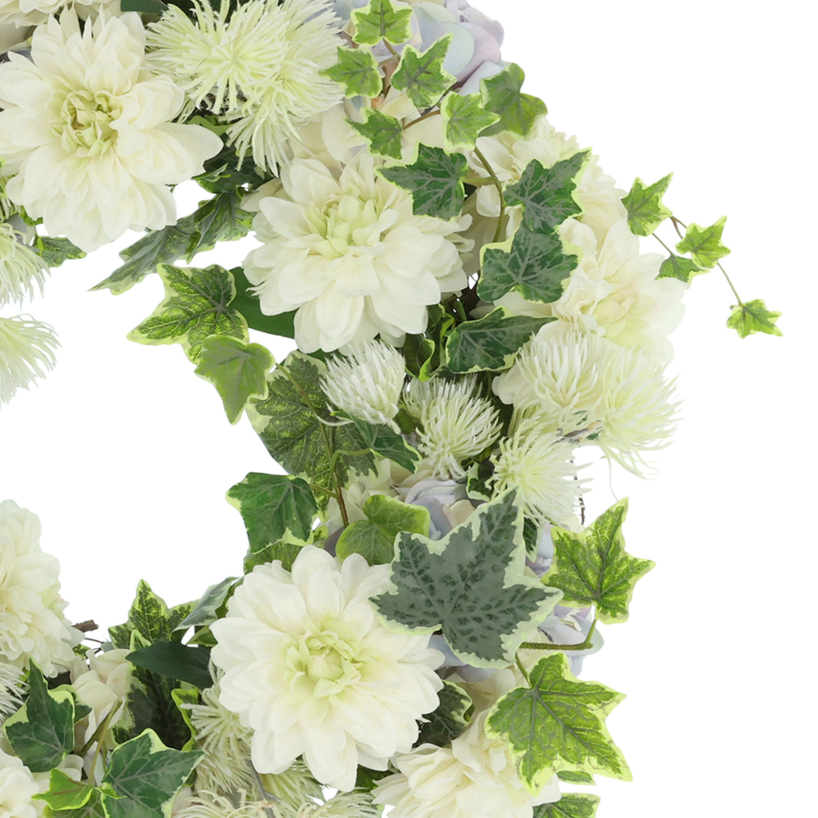 24" Spring Wreath with Dahlias, Hydrangeas and Ivy
