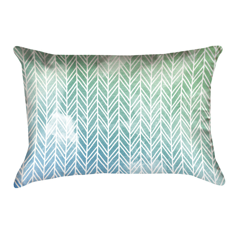 Coussin Katelyn Elizabeth, Sergé de coton, Bleu / vert