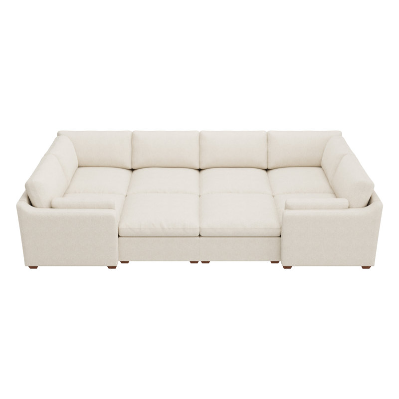 Canapé-lit modulaire Abramson, Chenille blanche
