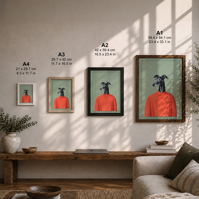 Dog-Headed Portrait Novelty - Print, Unframed, A3 - 42.0 x 29.7 cm