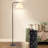 Arched Floor Lamp With Remote Control, Bulb Included And Pleated Fabric Shade