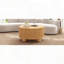 Round Fluted Coffee Table with Hidden Storage and Sliding Door