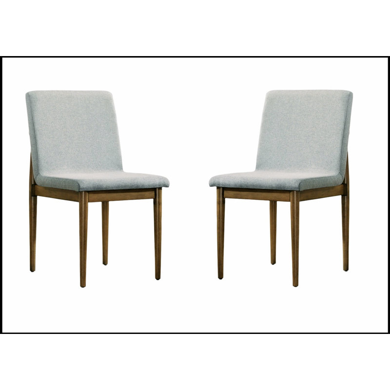 Ensemble de 2 chaises d'appoint rembourrées en tissu gris clair Natural Tone