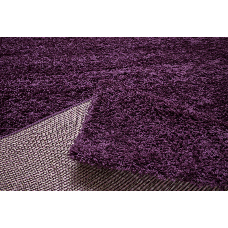 Tapis mauve en polypropylène tissé à la machine Haeil, Rectangle 6 pi 7 po x 9 pi 6 po