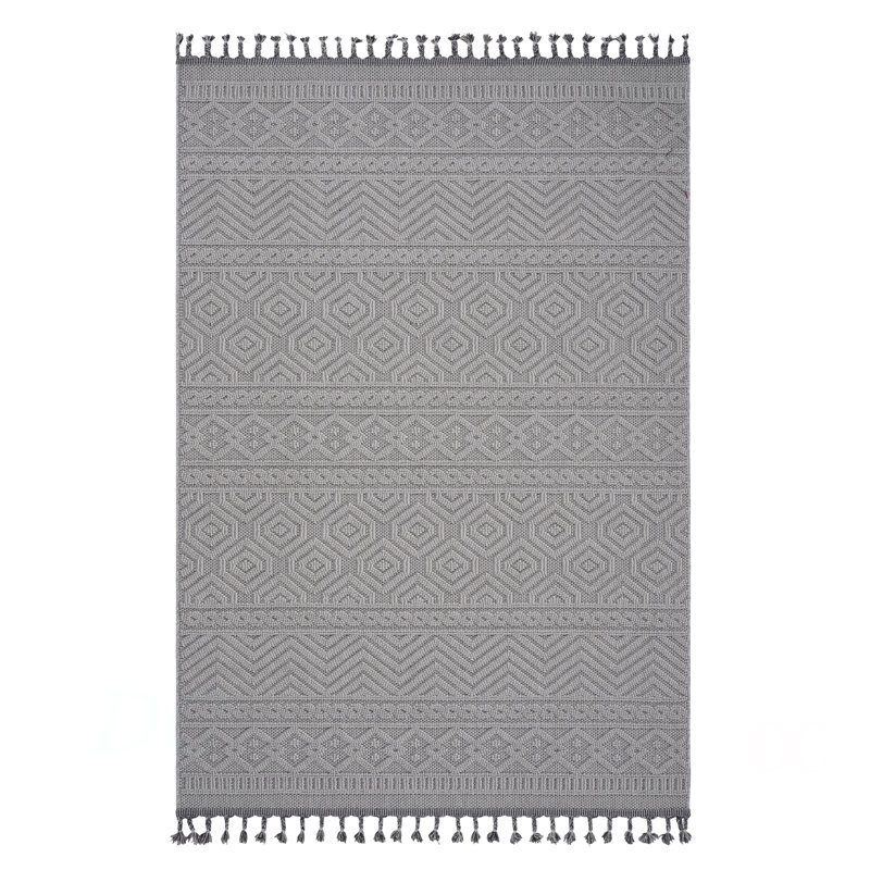 Guros Collection 5X7 Geometric Indoor / Outdoor Area Rug, Rectangle 5'3" x 7'6"