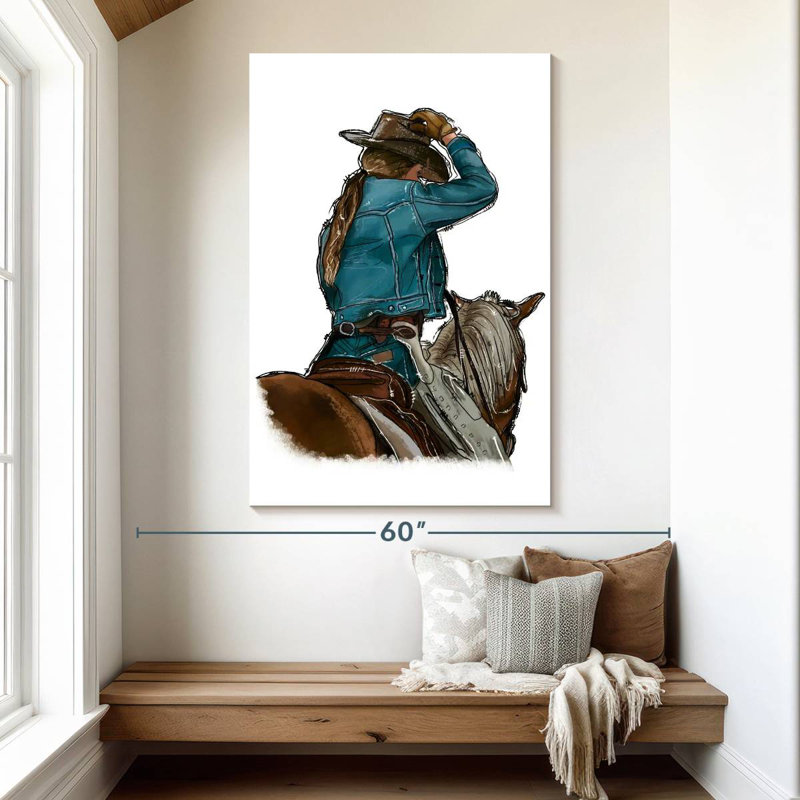 Fille et cheval Lelar, H 51 po x l 34 po