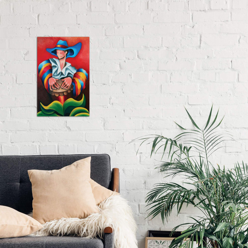 Blue Hat - Wrapped Canvas Painting, 66.04 cm H x 45.72 cm W x 1.91 cm D