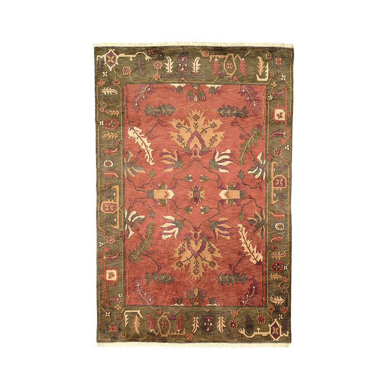 Tapis oriental rouille en laine noué à la main tibétain, 3 pi x 5 pi