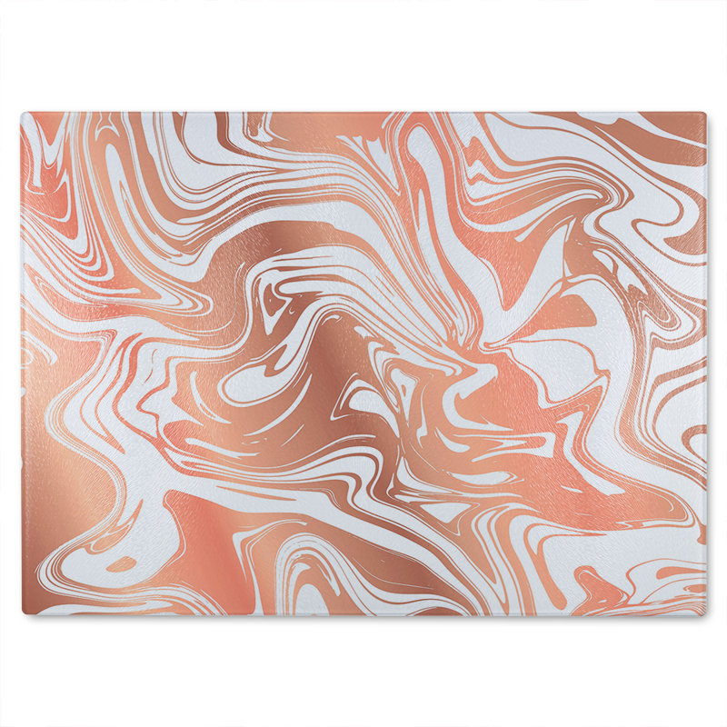 Rose Marble Glass Chopping Board, 40cm L x 28cm W