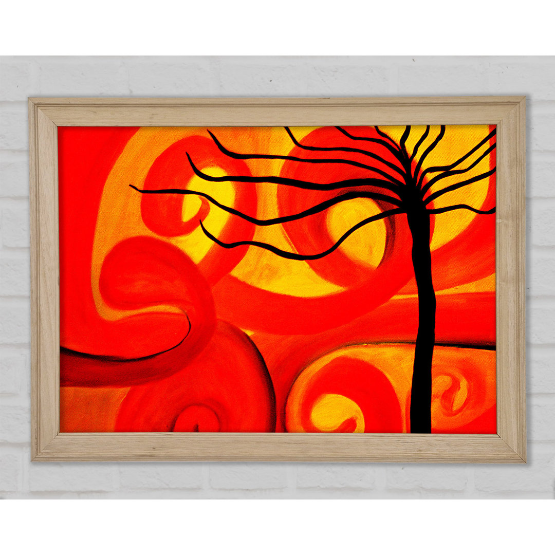 Magical Red Twist Tree Gerahmter Druck Wandkunst