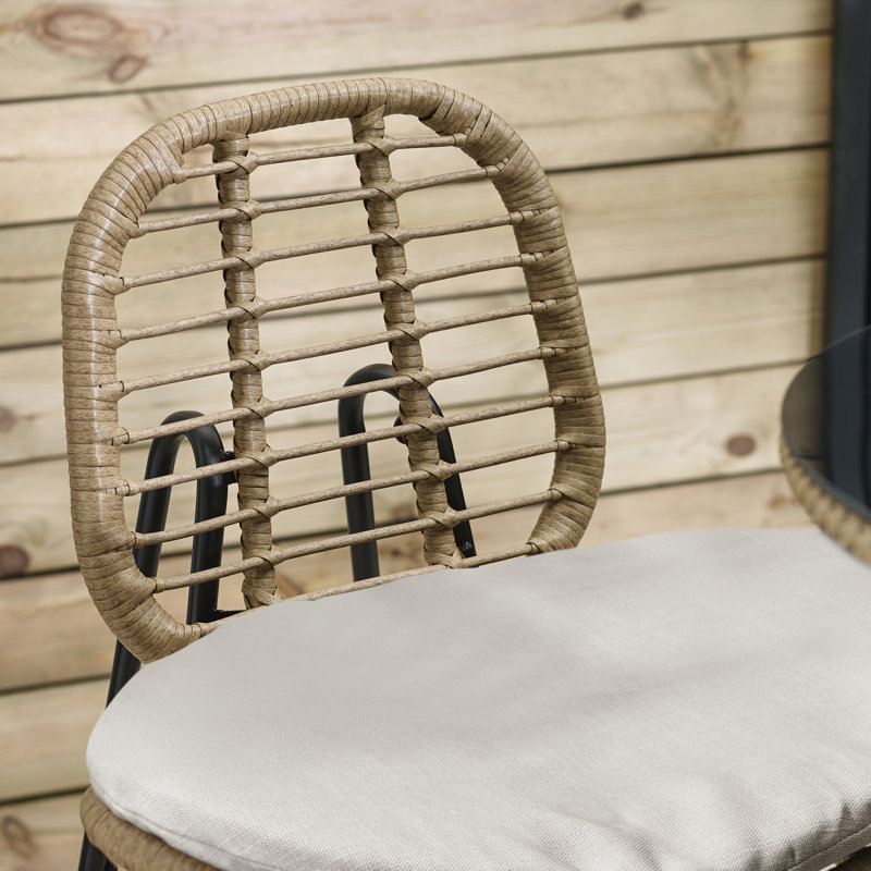 Alpizar Round 3 - Piece 2 - Person 60Cm L Outdoor Bistro Set, Cream