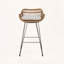 Tabouret de bar en osier avec coussin résistant à l'eau (ensemble de 2)