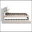 Lit plateforme tapissier avec lampes de lecture, tiroirs, lit gigogne et tablettes-288571059